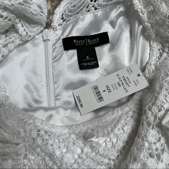 WHBM White Lace Overlay Dress NWT - Picture 7 of 8